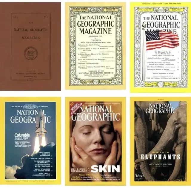 《国家地理》杂志封面变迁史。（图片来源：纽约时报）.jpg