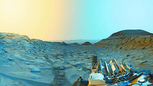 “好奇号”于2023年4月8日拍摄的火星盖尔陨石坑图像